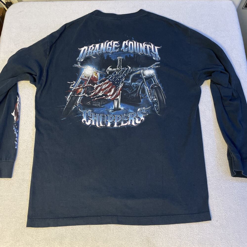 Vintage Orange County Choppers Long Sleeve Shirt Mens Large Black OCC Y2K Biker